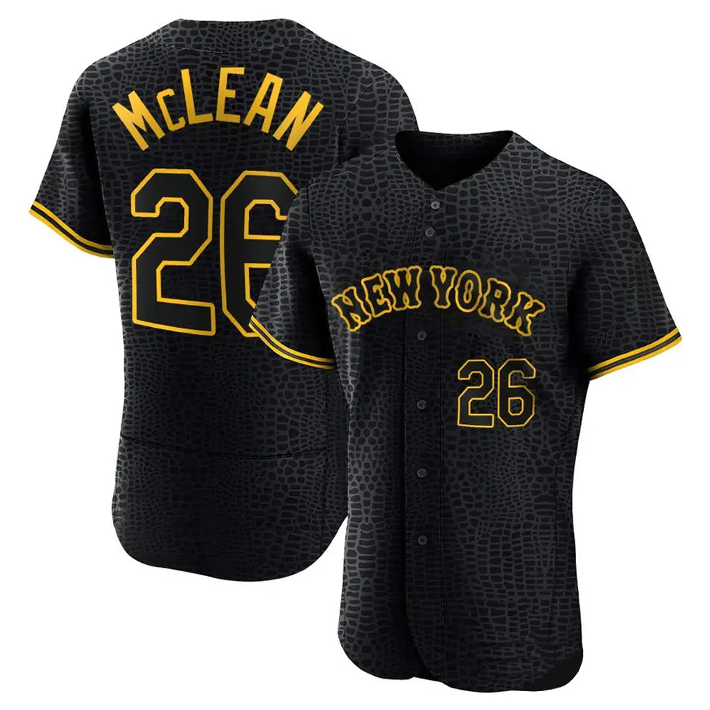 Friene NY.Mets #26 Nolan McLean Player Black Snake Skin City Home Limited Elite Stitched Jerseys