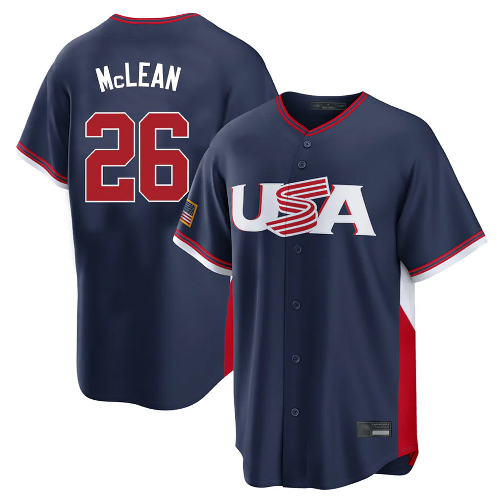 Friene NY.Mets #26 Nolan McLean Player Navy USA 2026 World Classic Home Limited Stitched Jerseys