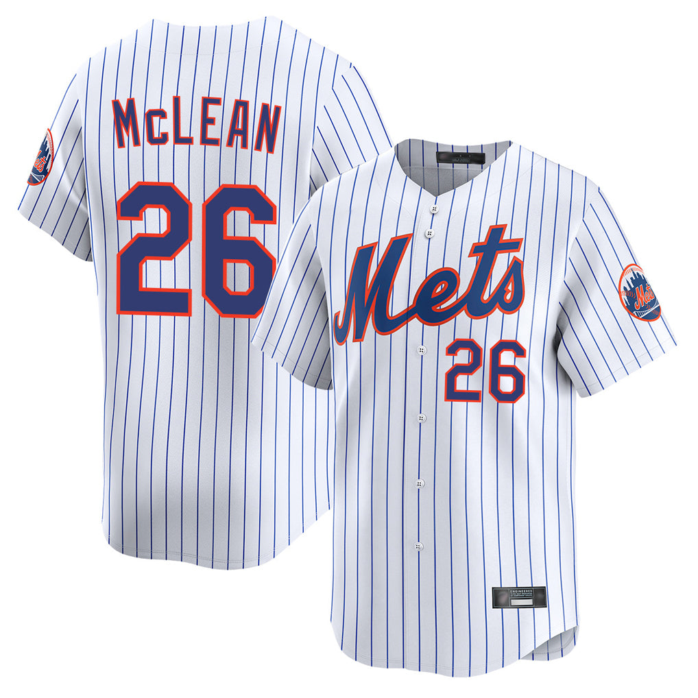 Friene NY.Mets #26 Nolan McLean Player White Home Replica Stitched Jerseys