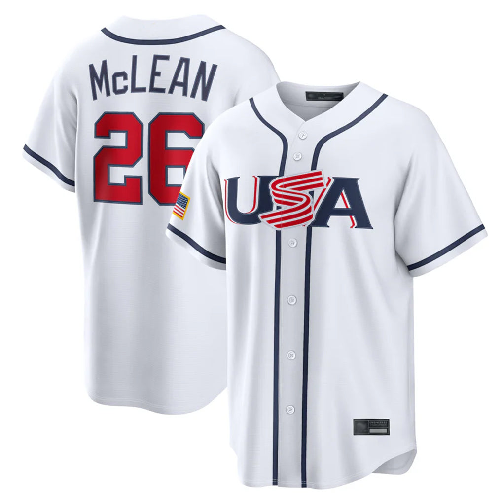 Friene NY.Mets #26 Nolan McLean Player White USA 2026 World Classic Home Limited Stitched Jerseys