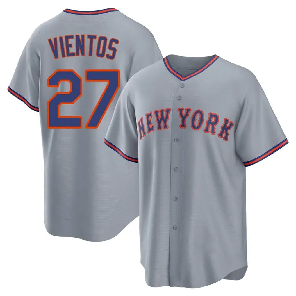 Friene NY.Mets #27 Mark Vientos Player Gray Road Home Game Stitched Jerseys