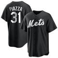Friene NY.Mets #31 Mike Piazza Player Black Home Game Stitched Jerseys