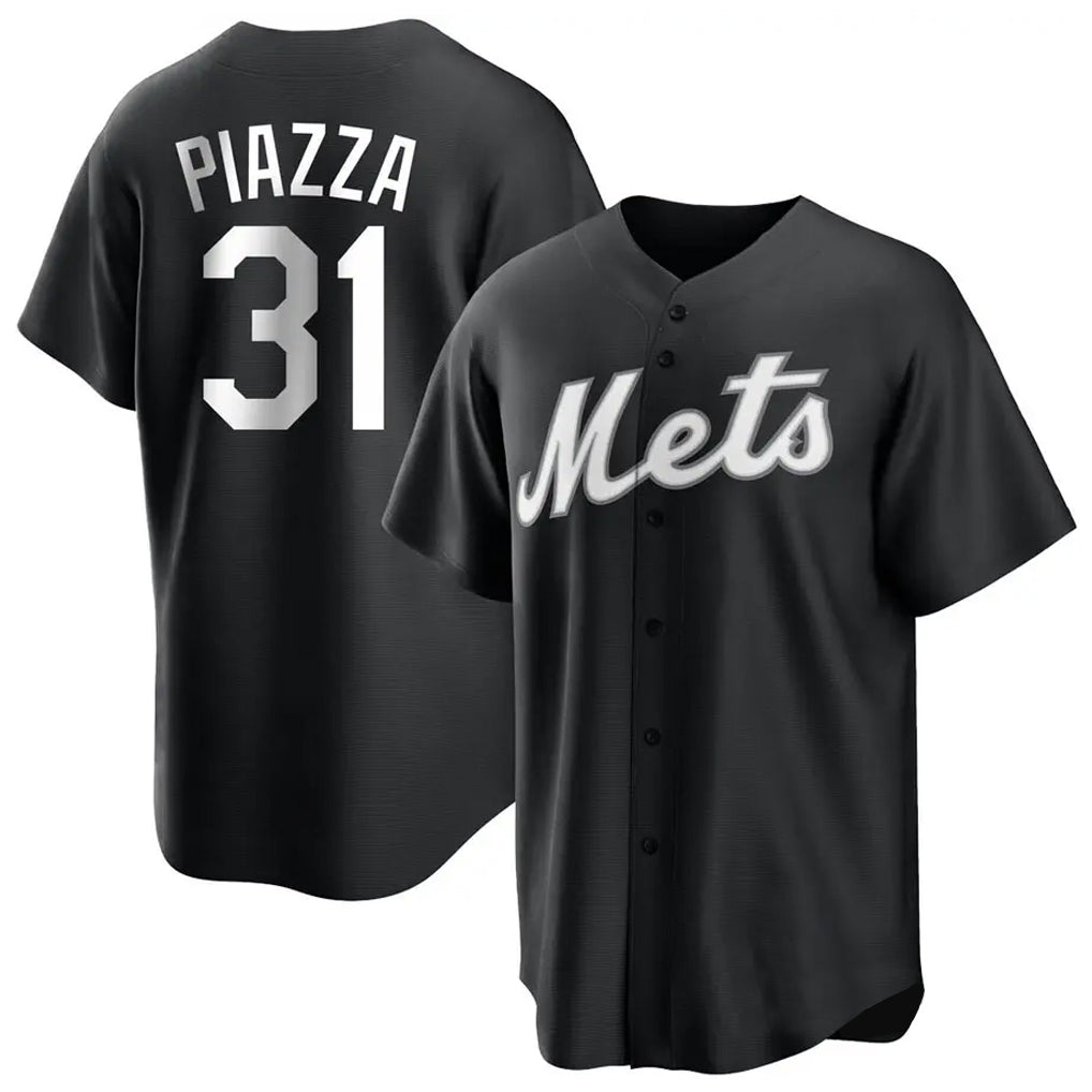 Friene NY.Mets #31 Mike Piazza Player Black Home Game Stitched Jerseys