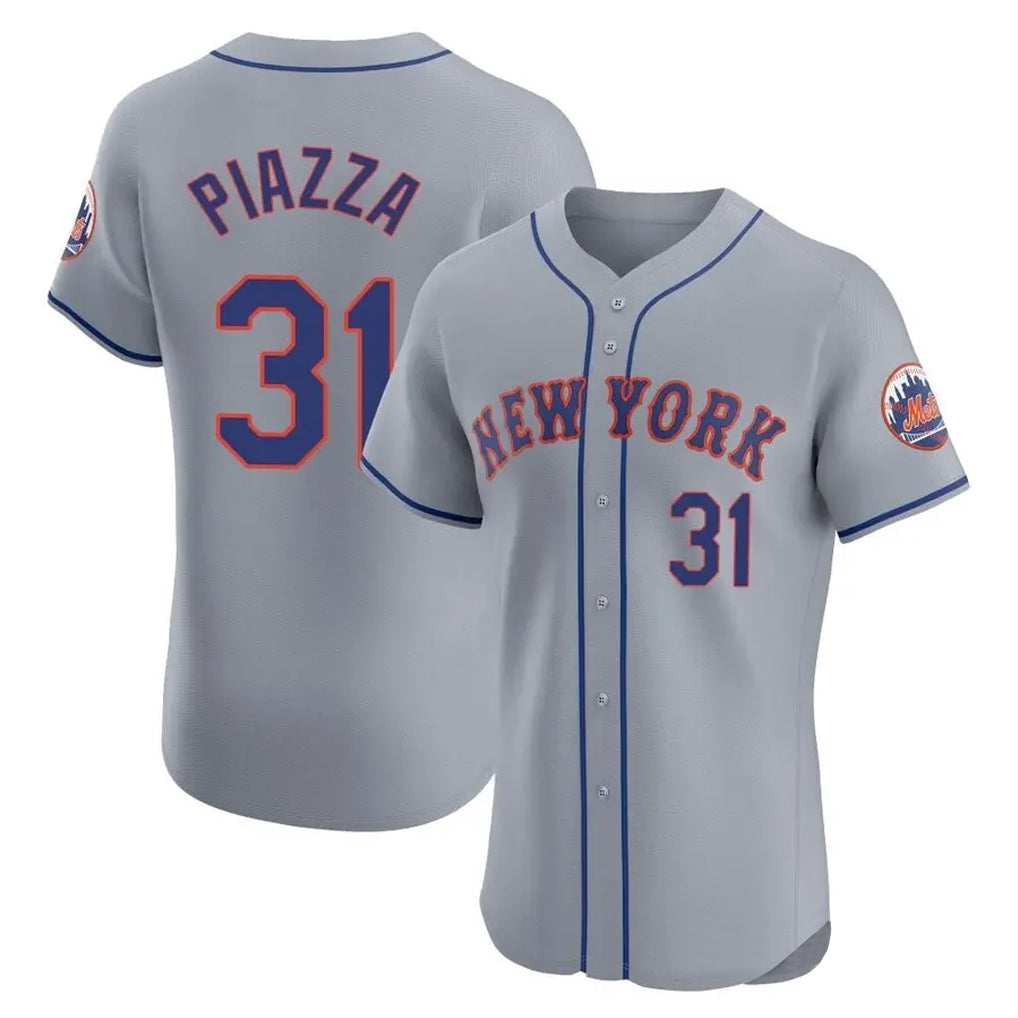 Friene NY.Mets #31 Mike Piazza Player Gray Road Limited Elite Home Stitched Jerseys