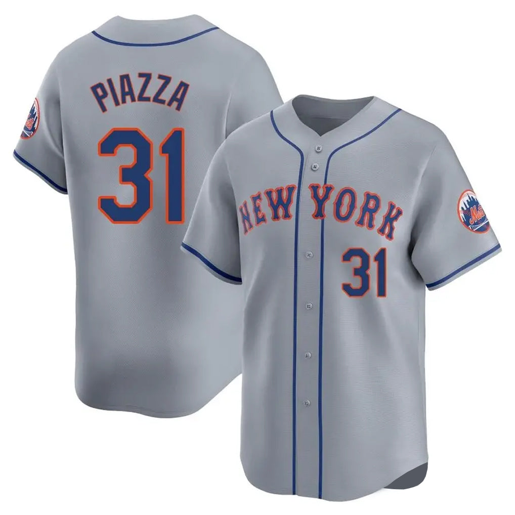 Friene NY.Mets #31 Mike Piazza Player Gray Road Limited Home Stitched Jerseys
