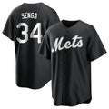 Friene NY.Mets #34 Kodai Senga Player Black Home Game Stitched Jerseys
