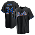 Friene NY.Mets #34 Kodai Senga Player Black Replica Home Game Stitched Jerseys