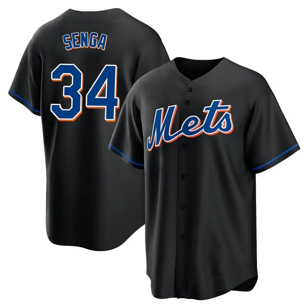 Friene NY.Mets #34 Kodai Senga Player Black Replica Home Game Stitched Jerseys