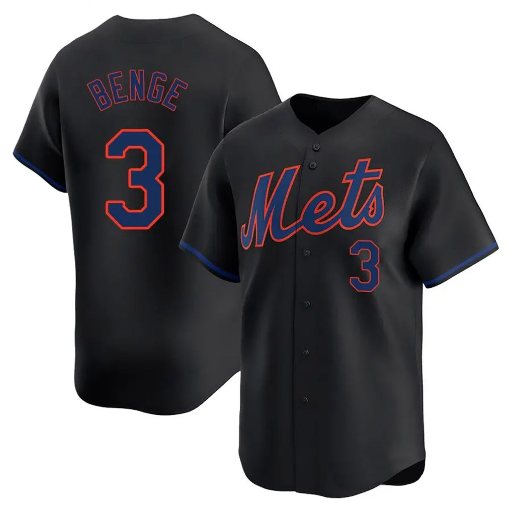 Friene NY.Mets #3 Carson Benge Player Black Alternate Home Limited Stitched Jerseys