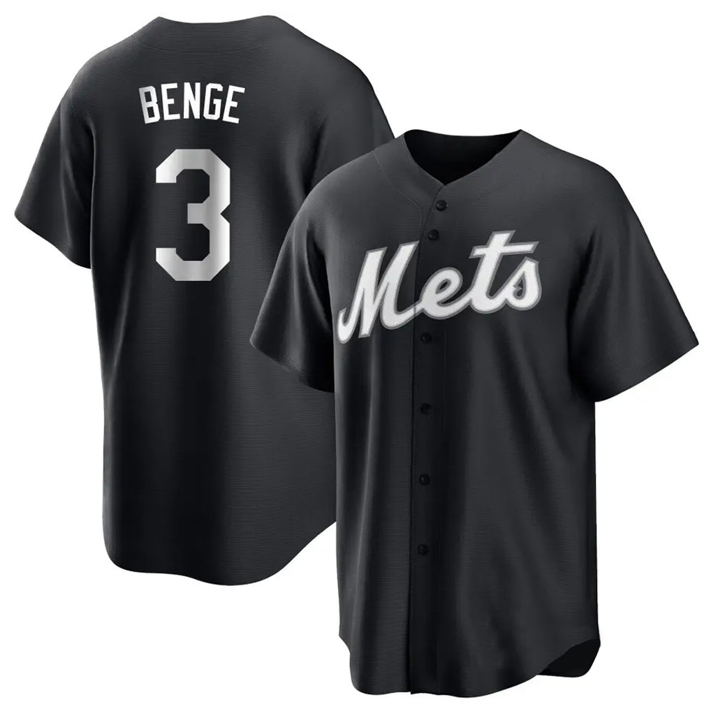 Friene NY.Mets #3 Carson Benge Player Black Home Game Stitched Jerseys