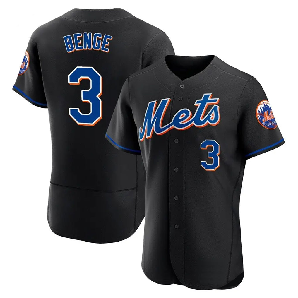 Friene NY.Mets #3 Carson Benge Player Black Replica Home Limited Elite Stitched Jerseys
