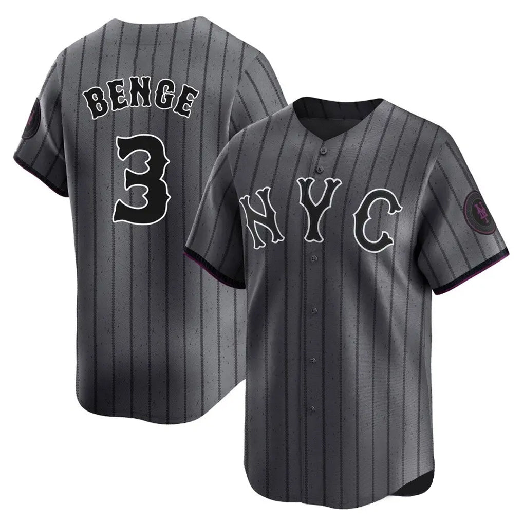 Friene NY.Mets #3 Carson Benge Player Gray City Connect Limited Stitched Jerseys