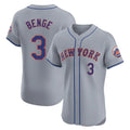Friene NY.Mets #3 Carson Benge Player Gray Road Limited Elite Home Stitched Jerseys