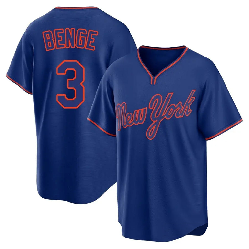 Friene NY.Mets #3 Carson Benge Player Royal T-shirt Home Game Stitched Jerseys