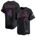 Friene NY.Mets #4 Francisco Alvarez Player Black Alternate Home Limited Stitched Jerseys