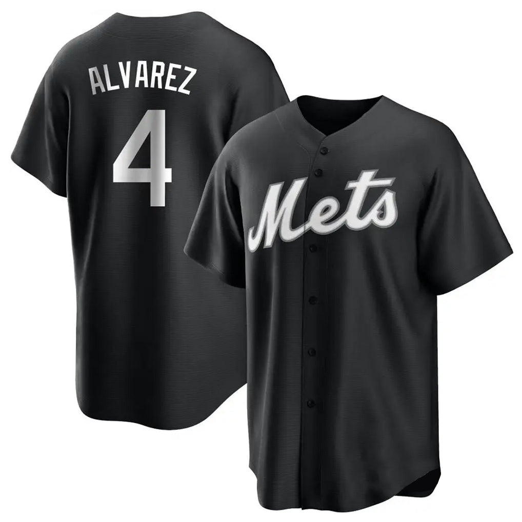 Friene NY.Mets #4 Francisco Alvarez Player Black Home Game Stitched Jerseys