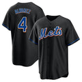 Friene NY.Mets #4 Francisco Alvarez Player Black Replica Home Game Stitched Jerseys