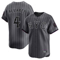 Friene NY.Mets #4 Francisco Alvarez Player Gray City Connect Limited Stitched Jerseys