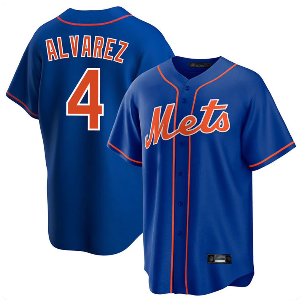 Friene NY.Mets #4 Francisco Alvarez Player Royal Home Game Stitched Jerseys