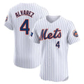 Friene NY.Mets #4 Francisco Alvarez Player White Home Limited Elite Stitched Jerseys