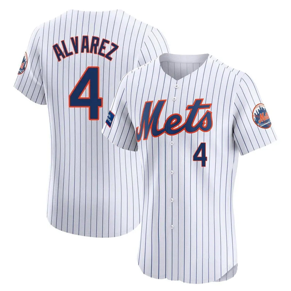 Friene NY.Mets #4 Francisco Alvarez Player White Home Limited Elite Stitched Jerseys