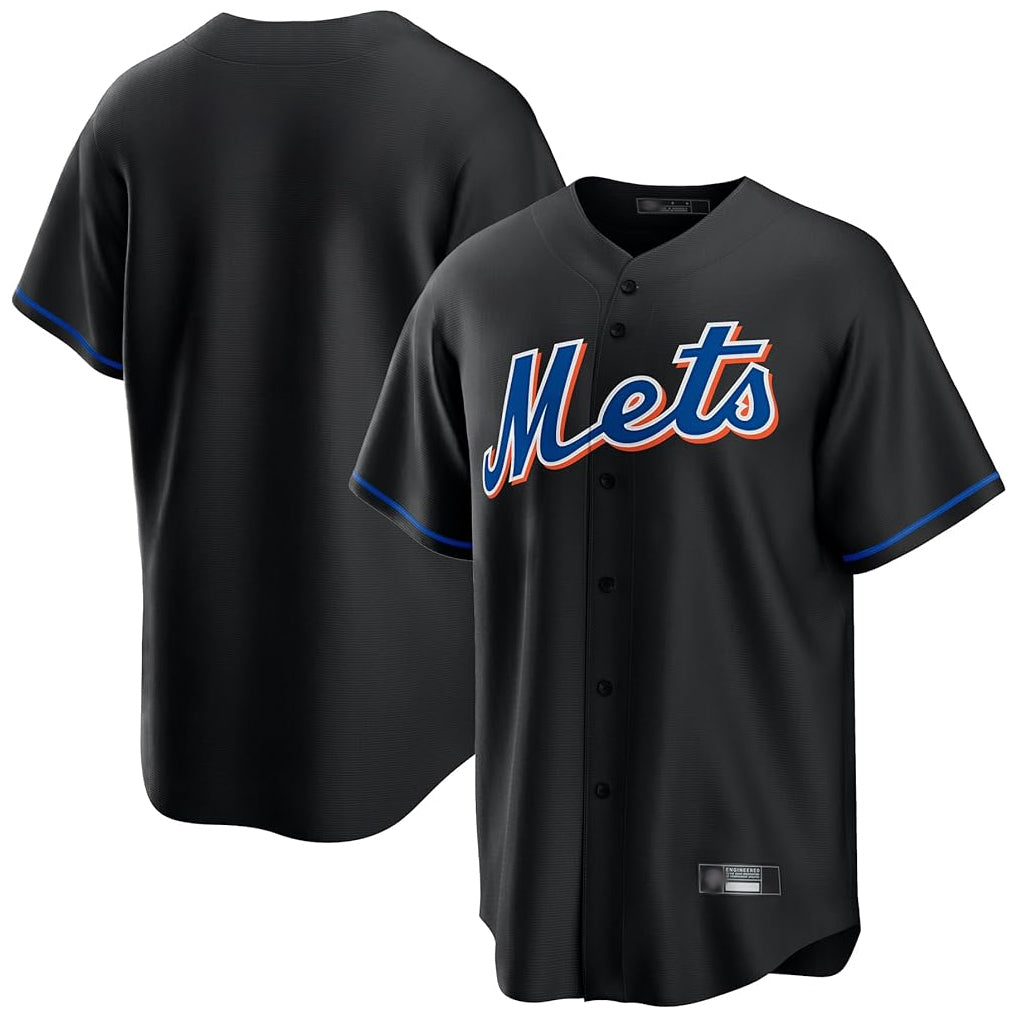Friene NY.Mets ## Mets Blank Player Black Replica Home Game Stitched Jerseys