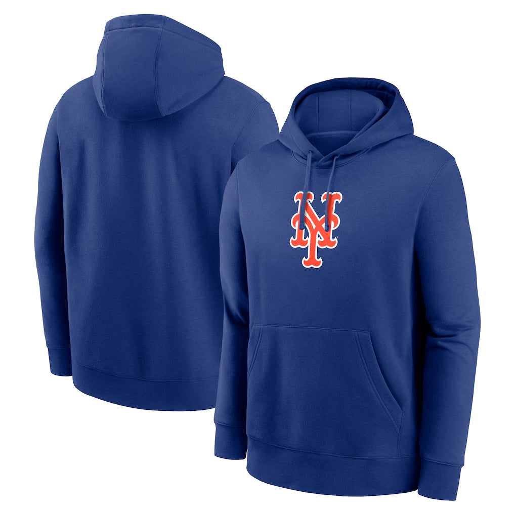 Friene NY.Mets ## Mets Blank Player Royal Logo Club Fleece Hoodie Home Stitched Jerseys