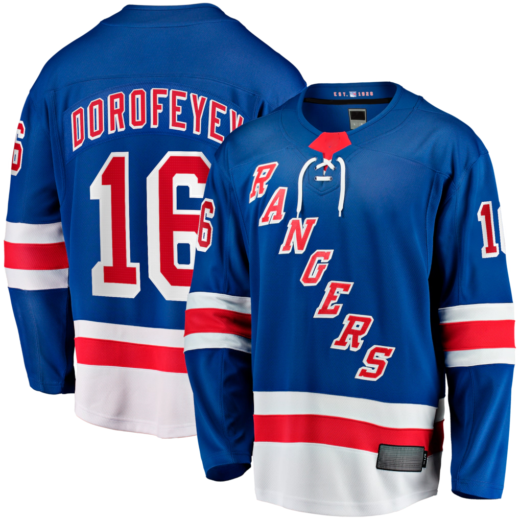 Friene NY.Rangers #16 Pavel Dorofeyev Blue Home Breakaway Jerseys
