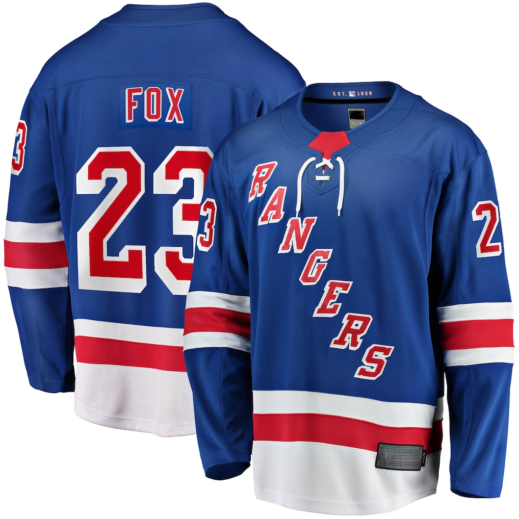 Friene NY.Rangers #23 Adam Fox Blue Home Breakaway Replica Jerseys