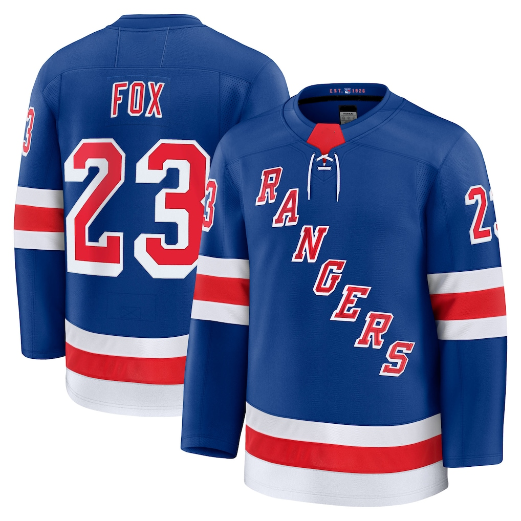 Friene NY.Rangers #23 Adam Fox Blue Home Premium Jerseys