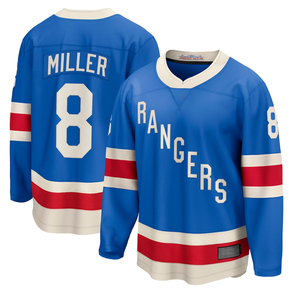 Friene NY.Rangers #8 J.T. Miller Blue Centennial Breakaway Jerseys