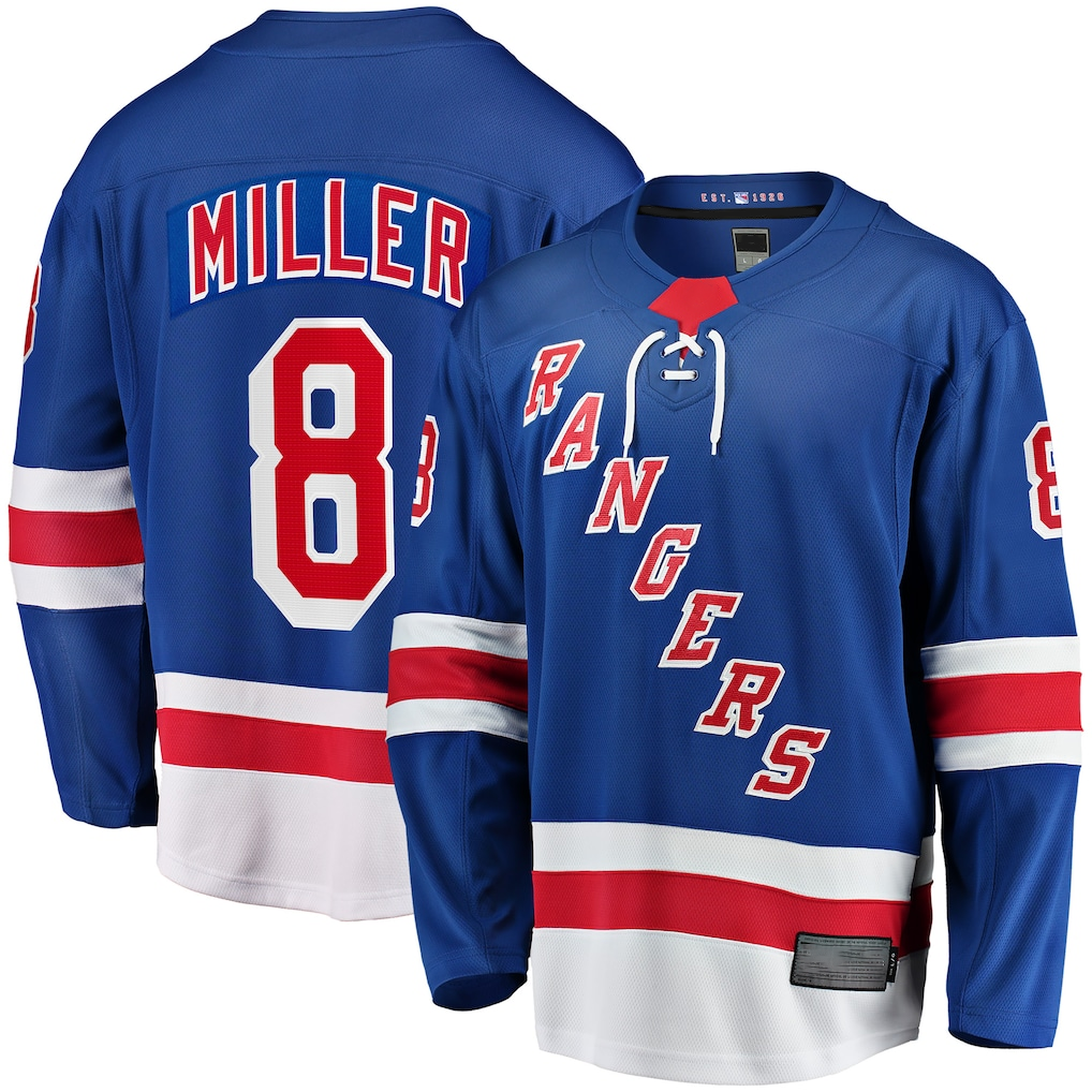 Friene NY.Rangers #8 J.T. Miller Blue Home Breakaway Jerseys