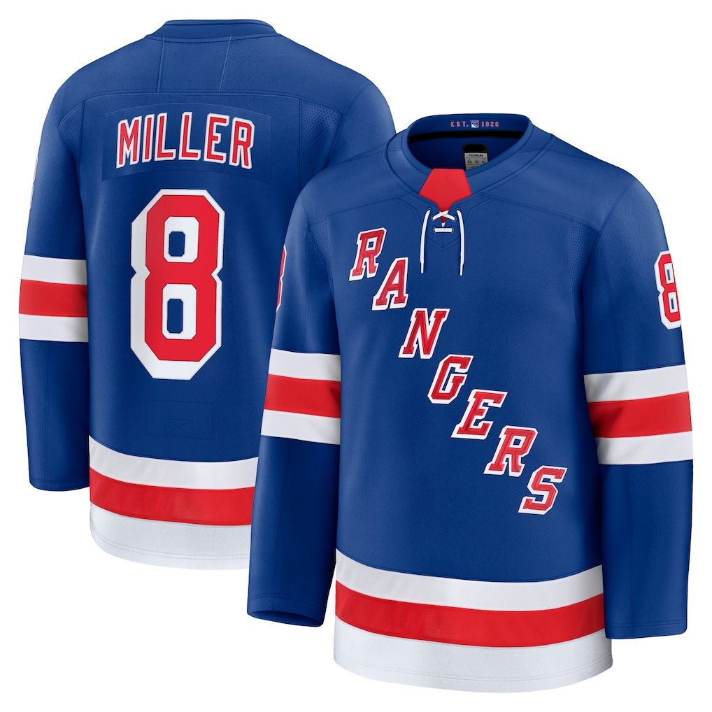 Friene NY.Rangers #8 J.T. Miller Blue Home Premium Jerseys