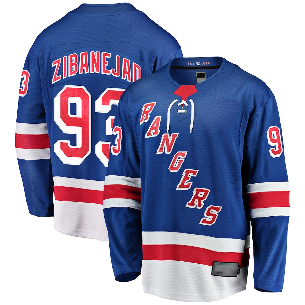 Friene NY.Rangers #93 Mika Zibanejad Blue Home Breakaway Player Jerseys