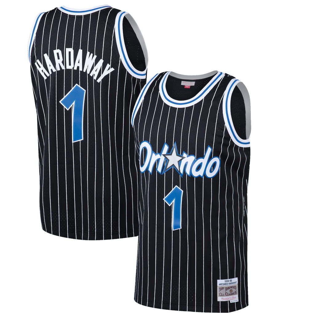 Friene O.Magic #1 Penny Hardaway Mitchell & Ness Black Hardwood Classics Swingman Jerseys