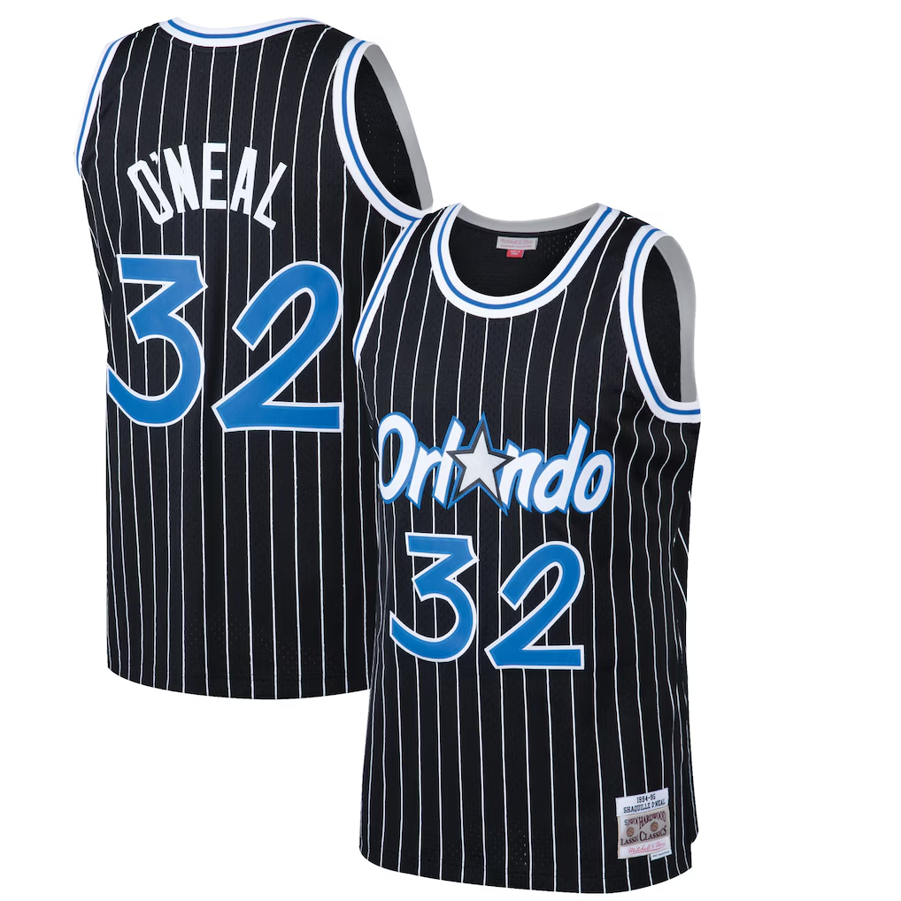 Friene O.Magic #32 Shaquille O'Neal Mitchell & Ness Black Hardwood Classics Swingman Jerseys