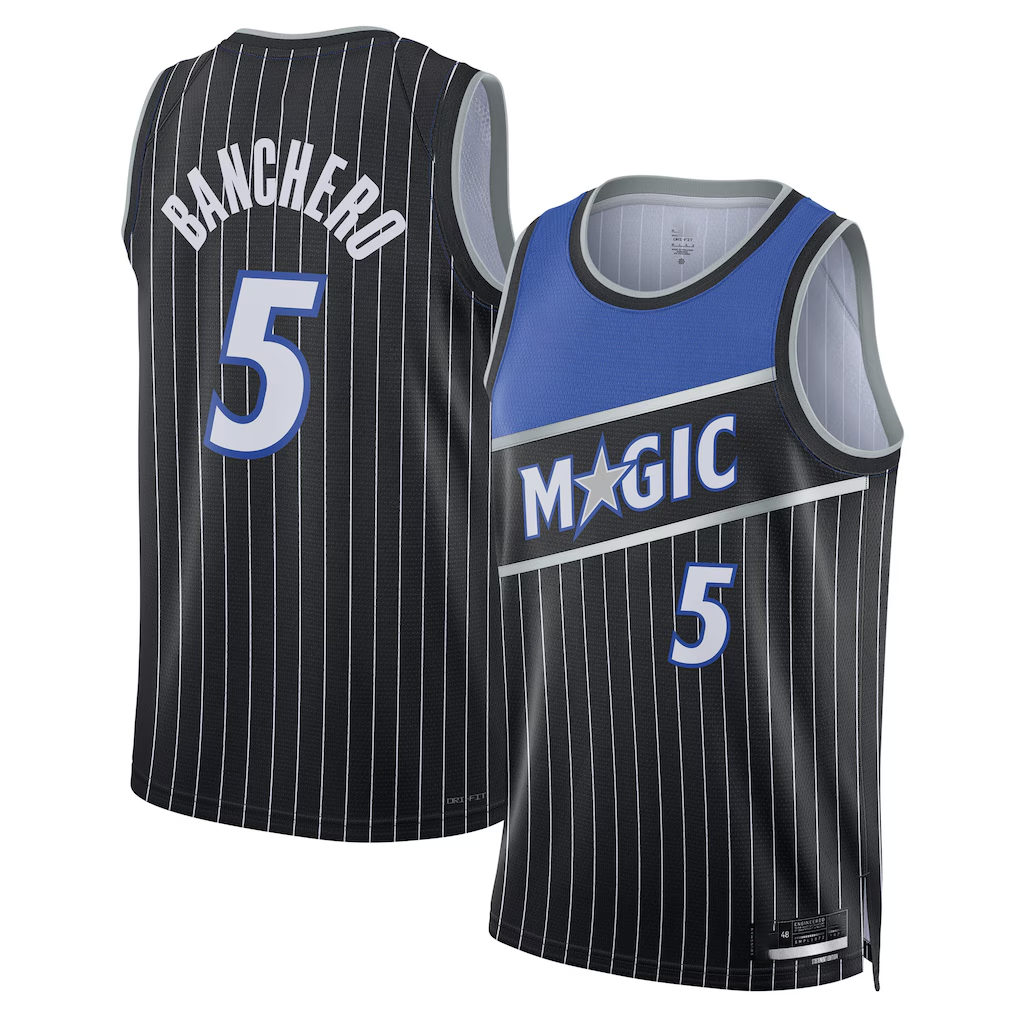 Friene O.Magic #5 Paolo Banchero Black Swingman Jerseys - Statement Edition