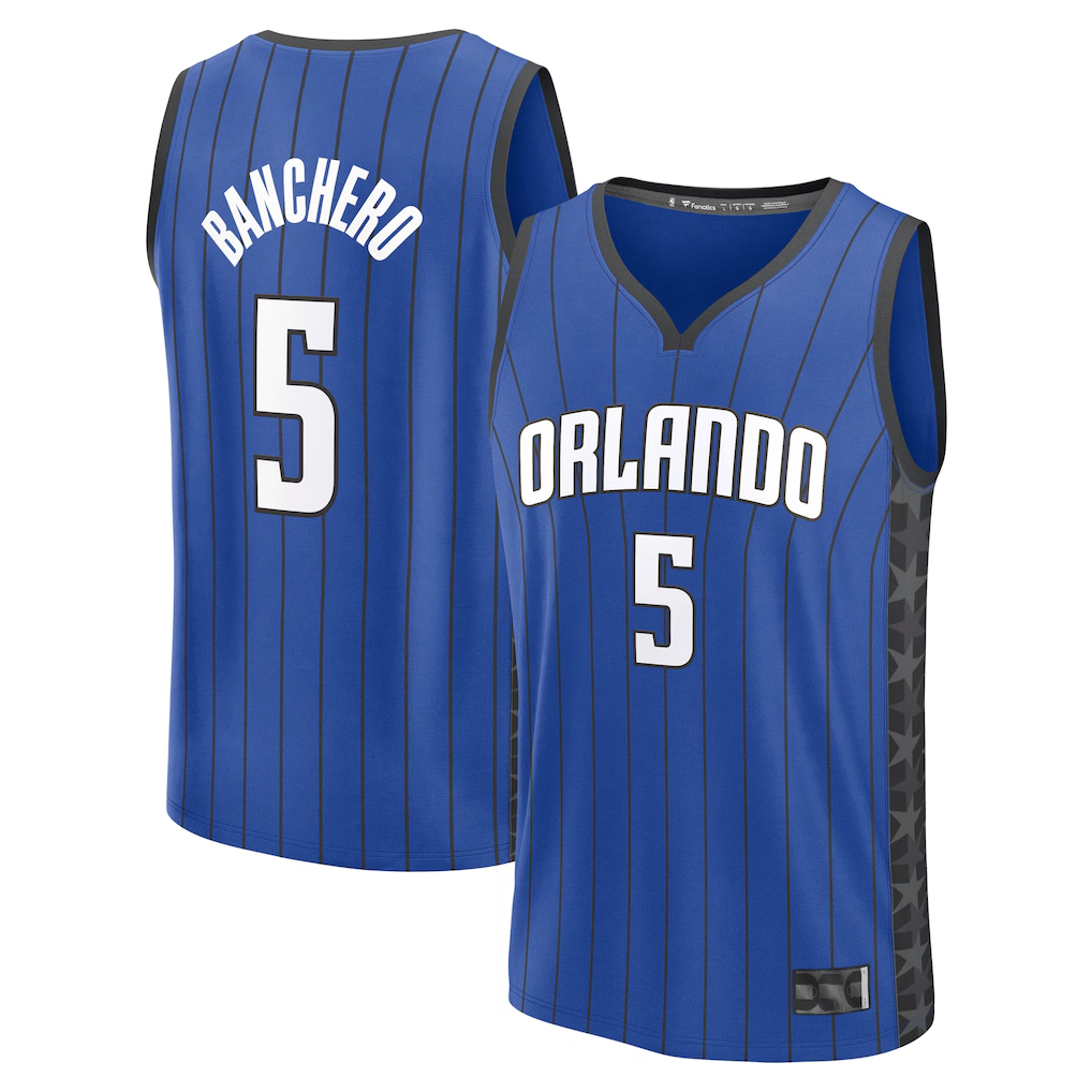 Friene O.Magic #5 Paolo Banchero Blue Fast Break Replica Player Jerseys - Statement Edition