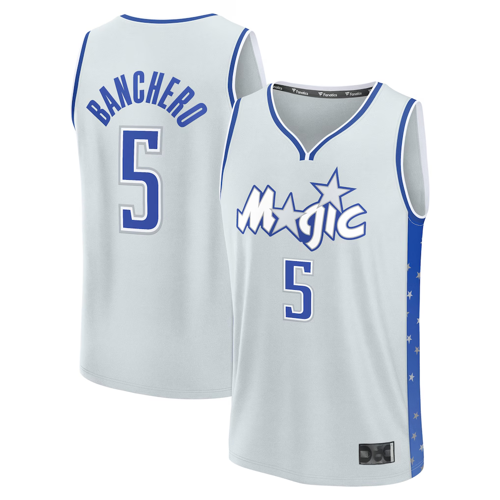 Friene O.Magic #5 Paolo Banchero Silver 202526 City Edition Fast Break Jerseys