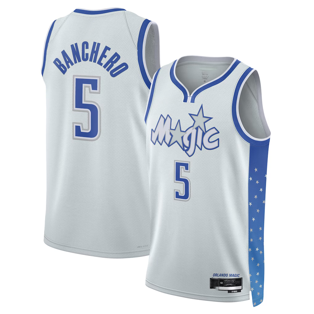 Friene O.Magic #5 Paolo Banchero Silver 202526 Swingman Jerseys - City Edition