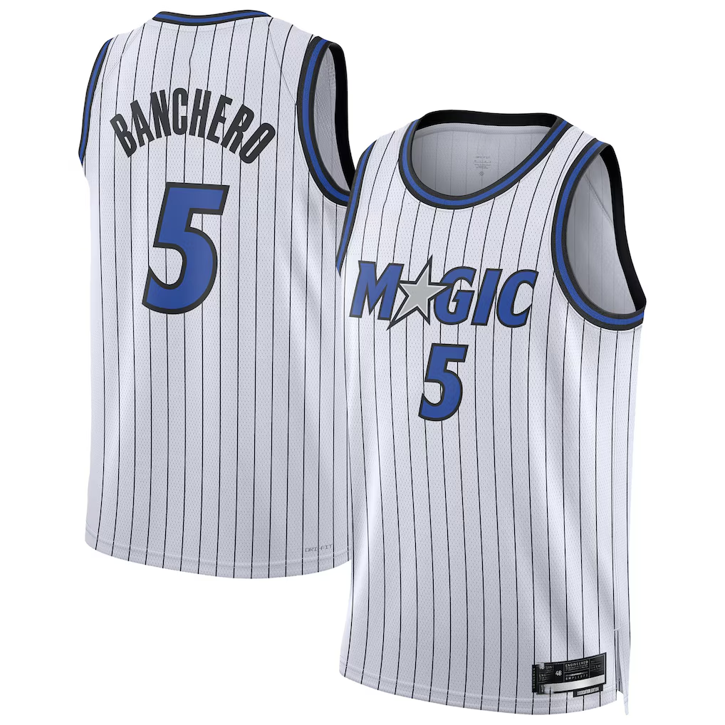 Friene O.Magic #5 Paolo Banchero White Swingman Player Jerseys - Association Edition