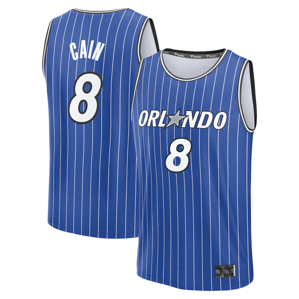 Friene O.Magic #8 Jamal Cain Blue Fast Break Jerseys - Icon Edition