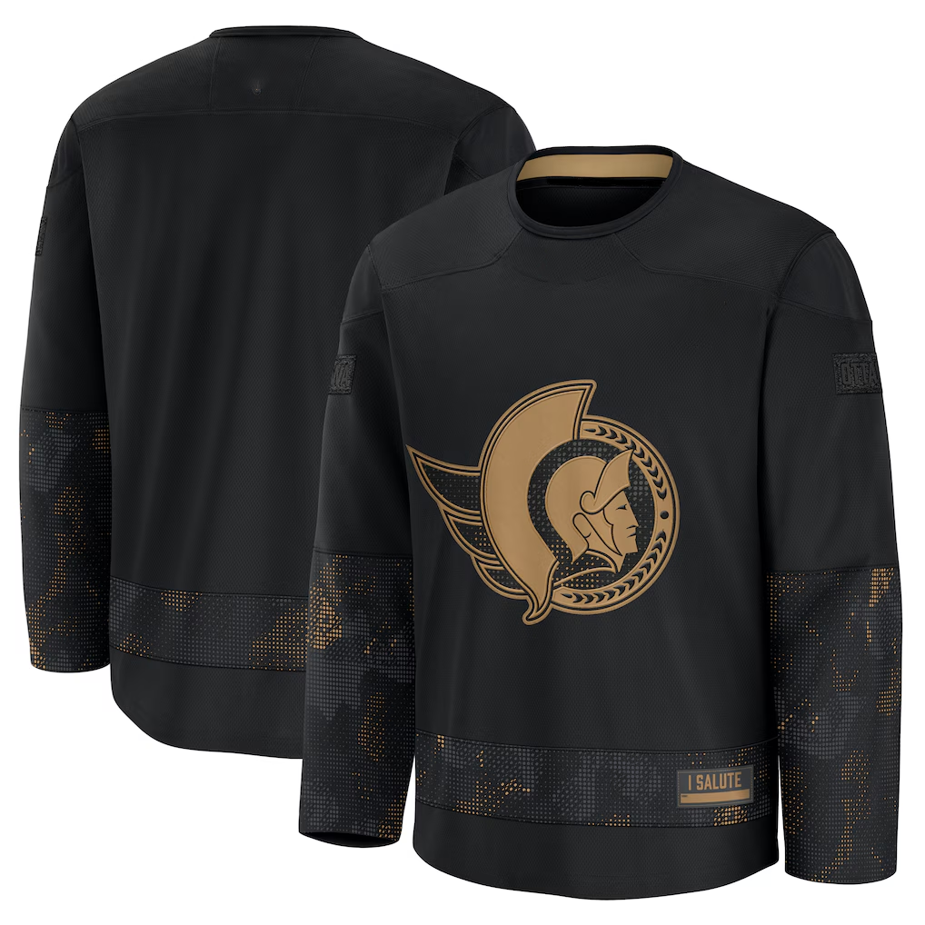 Friene O.Senators Black 2024 Military Appreciation Practice Jerseys