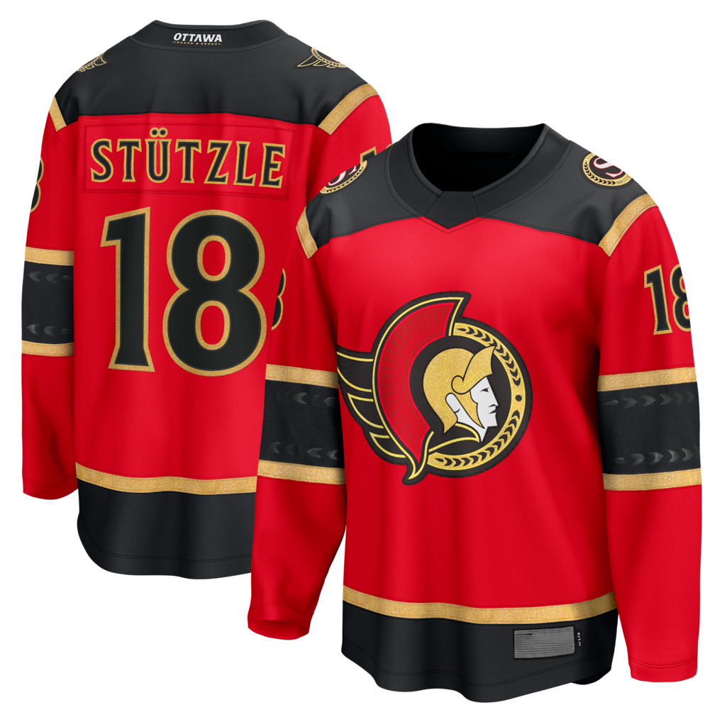 Friene O.Senators #18 Tim Stutzle Red Alternate Breakaway Jerseys