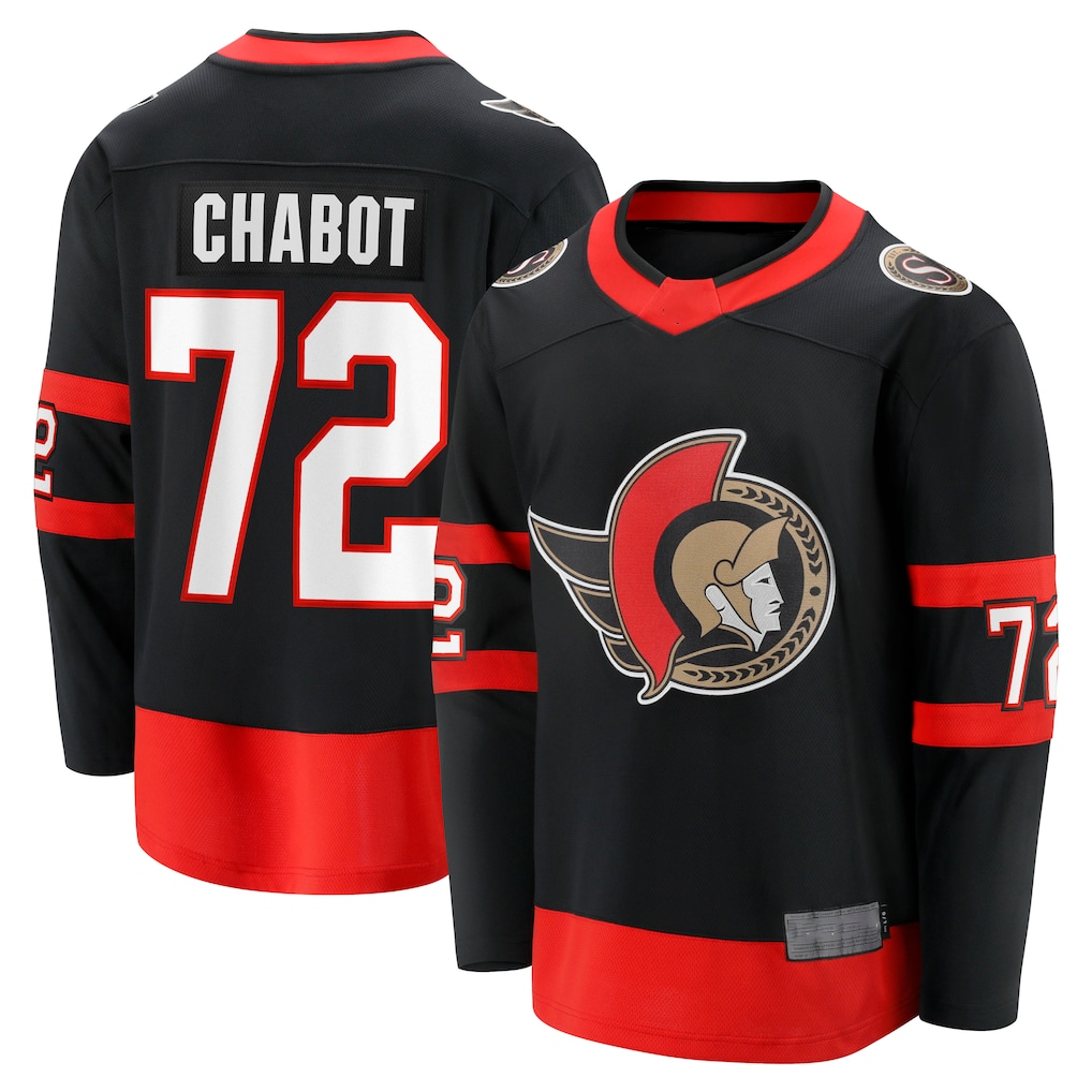 Friene O.Senators #72 Thomas Chabot Black Home Breakaway Jerseys