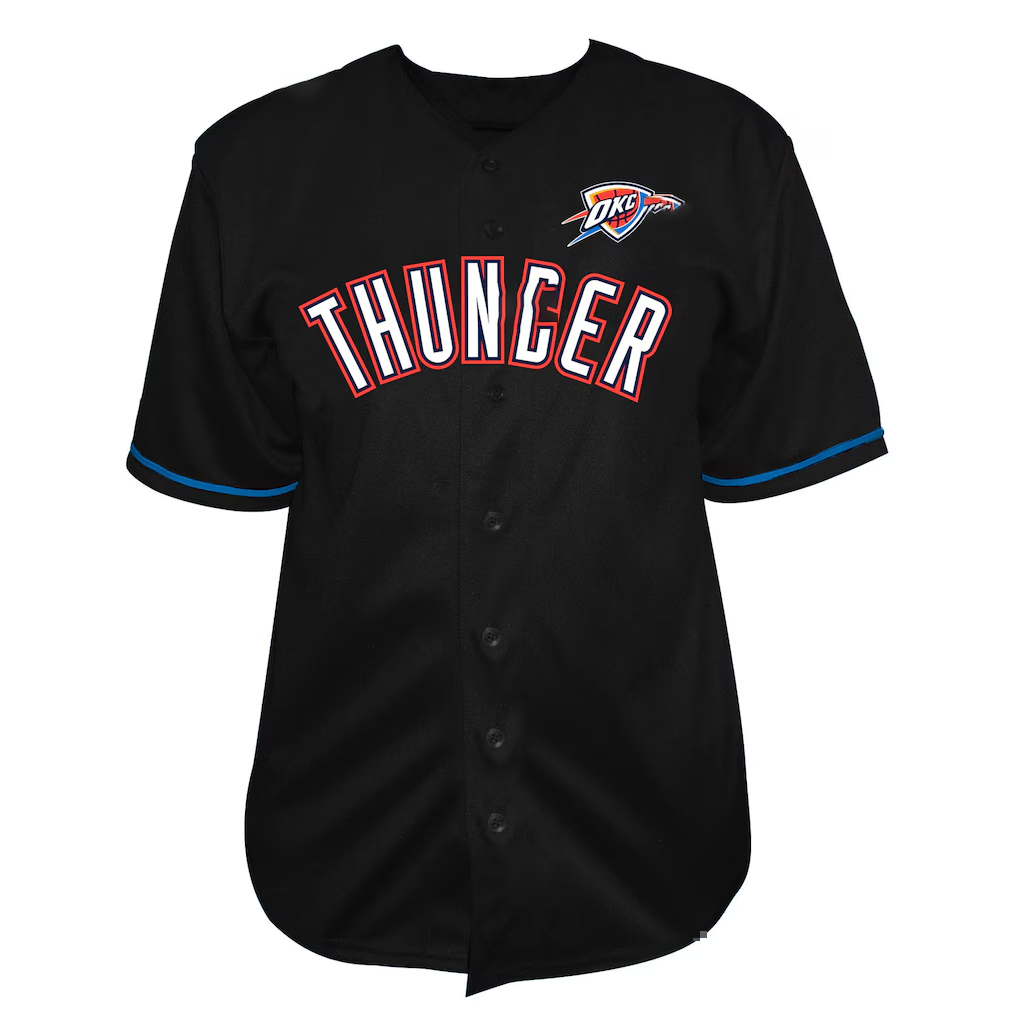 Friene OC.Thunder Black Big & Tall Pop Full-Button Stitched Jerseys