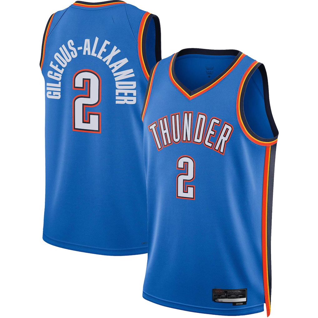 Friene OC.Thunder #2 Shai Gilgeous-Alexander Blue Swingman Stitched Jerseys - Icon Edition