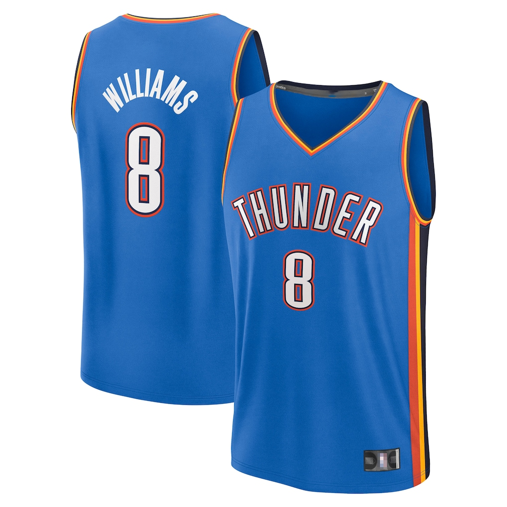 Friene OC.Thunder #8 Jalen Williams Blue Fast Break Replica Player Stitched Jerseys - Icon Edition