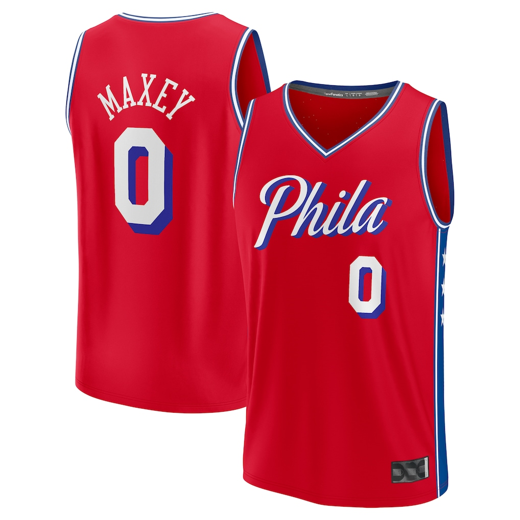 Friene P.76ers #0 Tyrese Maxey Red Fast Break Replica Player Jerseys - Statement Edition
