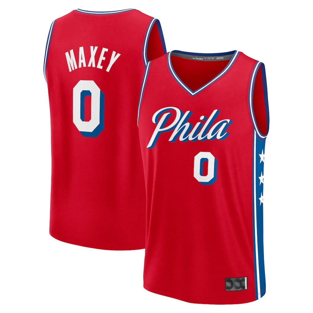 Friene P.76ers #0 Tyrese Maxey  Red Fast Break Replica Player Jerseys - Statement Edition